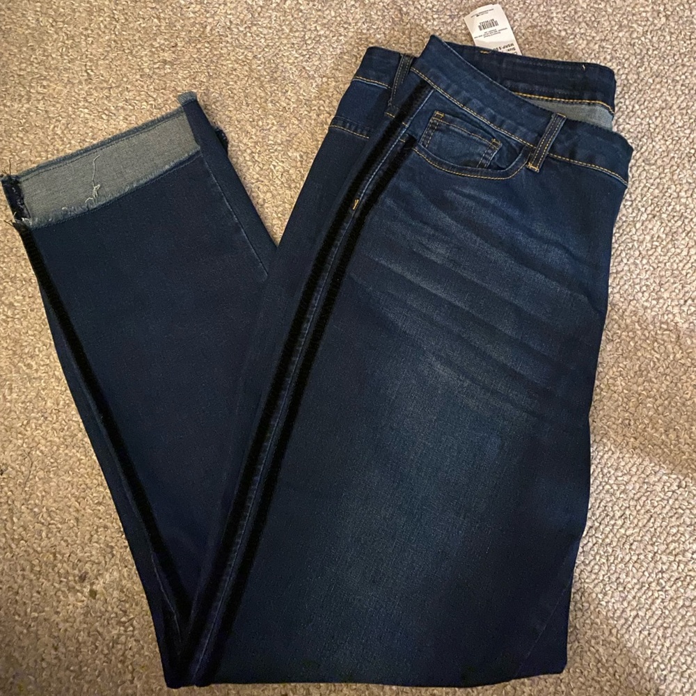 Suzanne Betro tuxedo striped ankle jeans